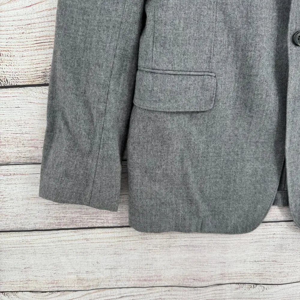 Stenesse Virgin‎ Wool Blazer Jacket Mens 48L Gray Long Sleeve 2 Button $800 MSRP